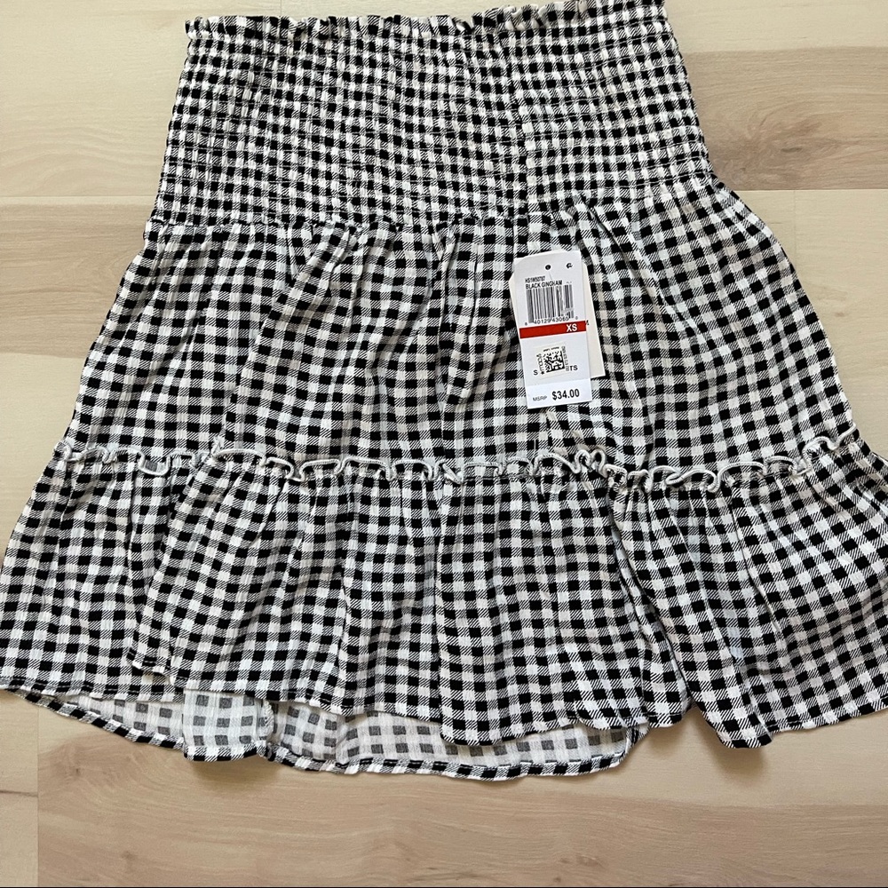 Black Gingham Skirt - Hippie Rose (Nwts)